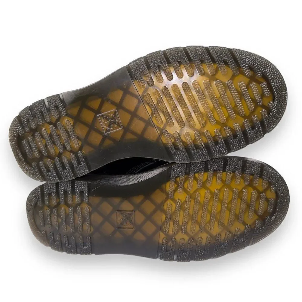 Dr. Martens Zavala Patent‎ Leather Combat Boots Black Women's 5
